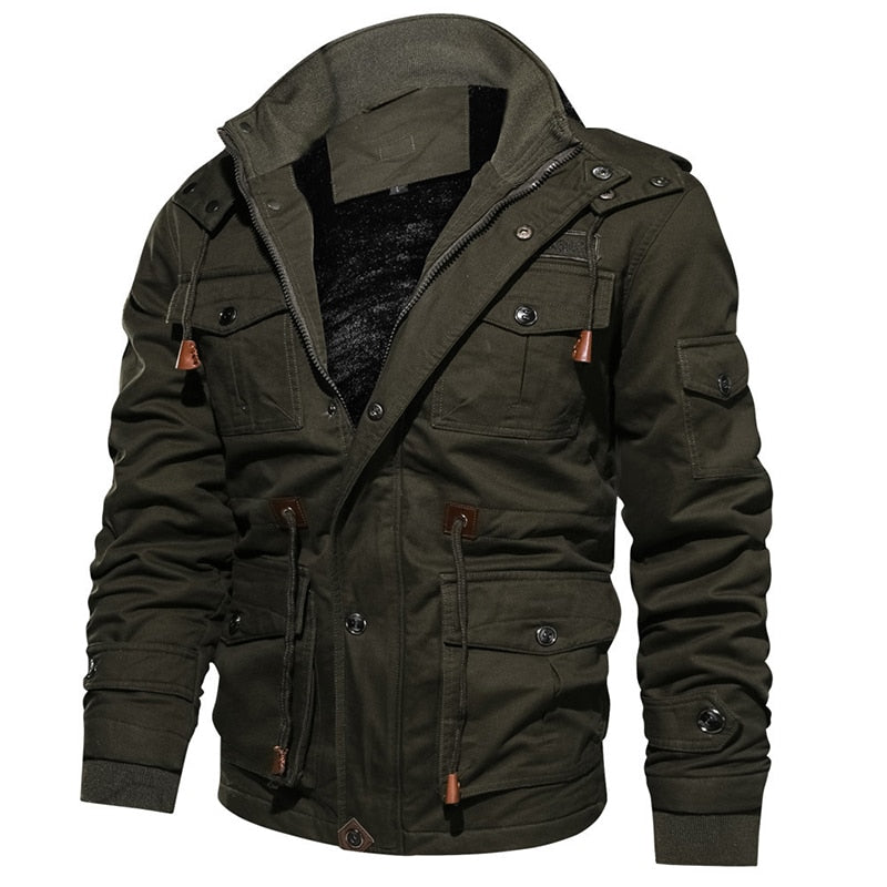 Herren Kapuzenjacke Regular Fit Warm Gefüttert Übergangsjacke Freizeit Outdoor