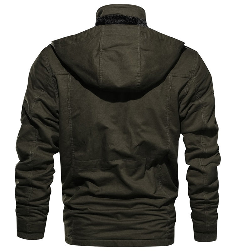 Herren Kapuzenjacke Regular Fit Warm Gefüttert Übergangsjacke Freizeit Outdoor