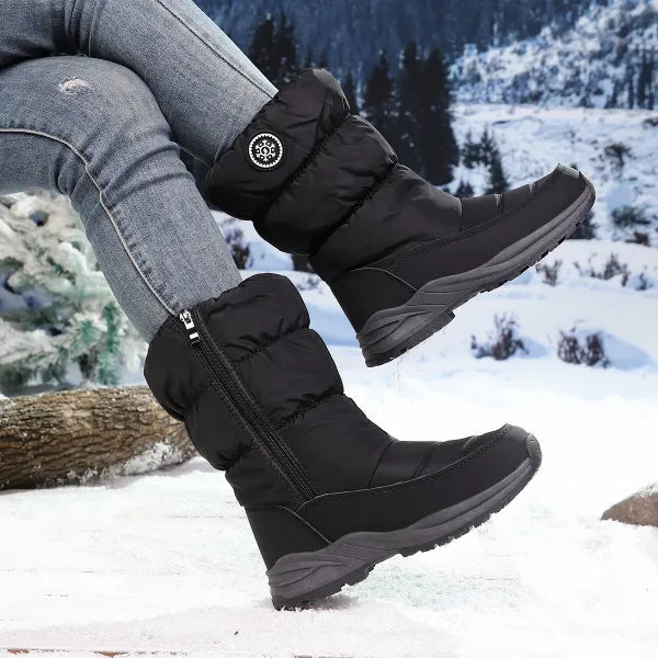 Damen Winterstiefel isoliert rutschfest Reißverschluss warm gefüttert Schneestiefel Alltag Outdoor Schuhe