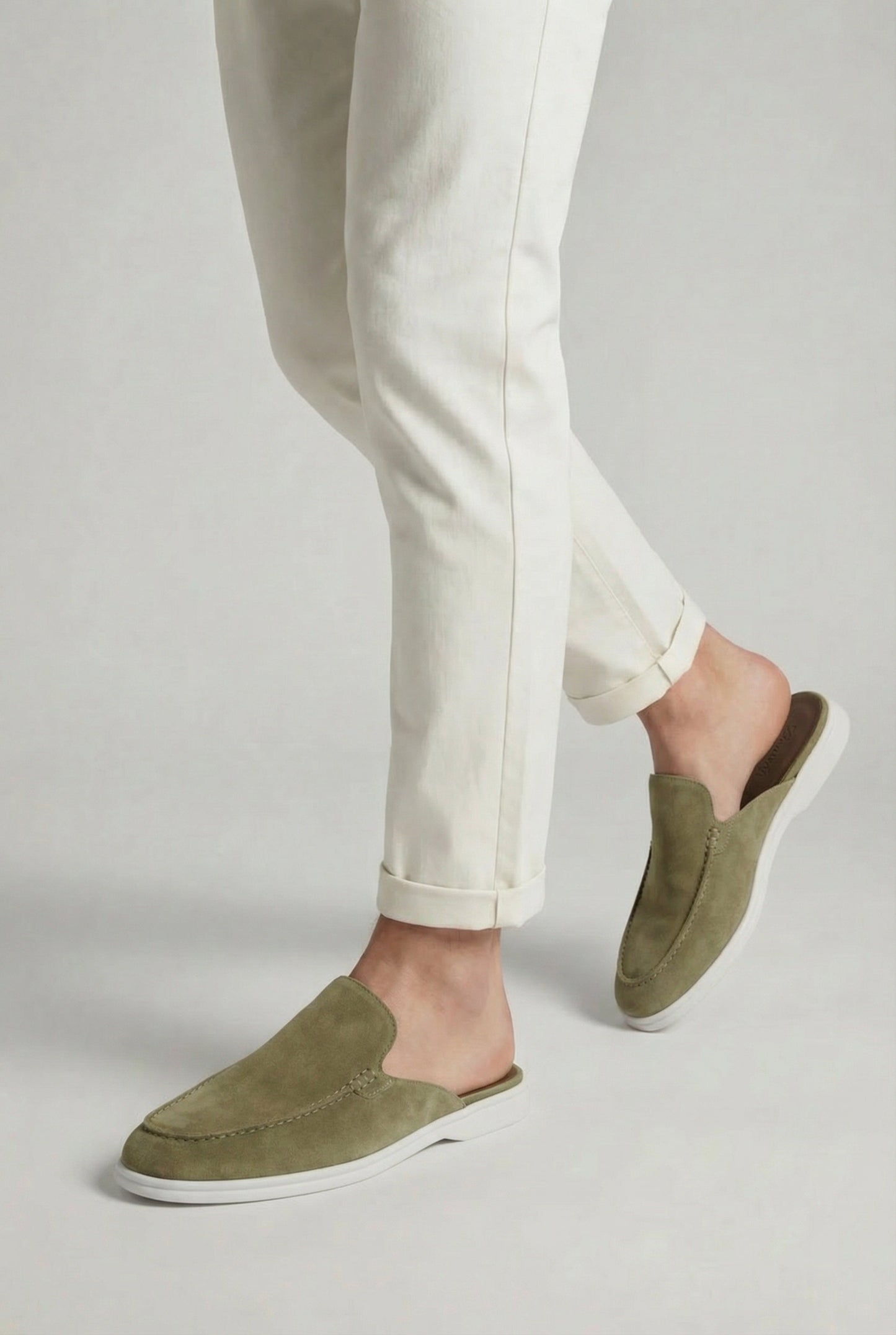 Herren Clogs Oliv Slip-On Schuhe Bequeme Freizeitschuhe Offene Ferse Alltagsschuhe