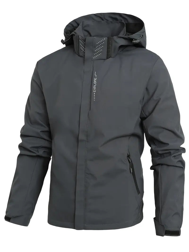Herren Regenmantel Regular Fit Wasserdicht Leicht Atmungsaktiv Kapuze Alltag Outdoor Freizeit