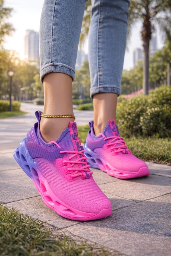 Damen Sneaker atmungsaktiv rutschfest leicht gepolstert bequem