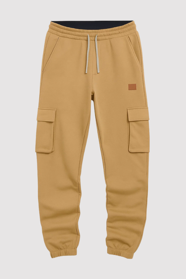 Herren Cargo Jogginghose elastischer Bund konisches Bein mehrere Taschen bequem