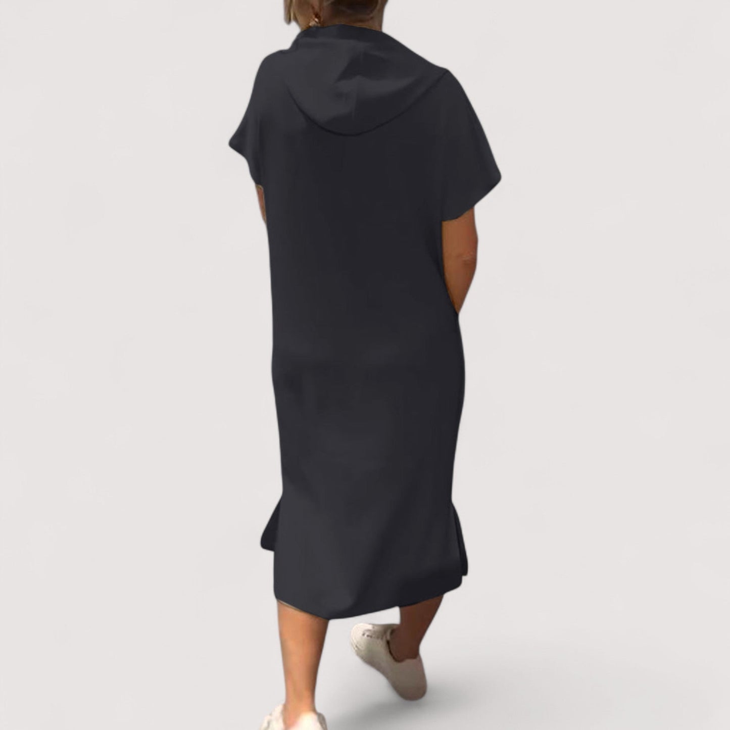 Damen Kapuzenkleid locker bequem mit Taschen lässig vielseitig