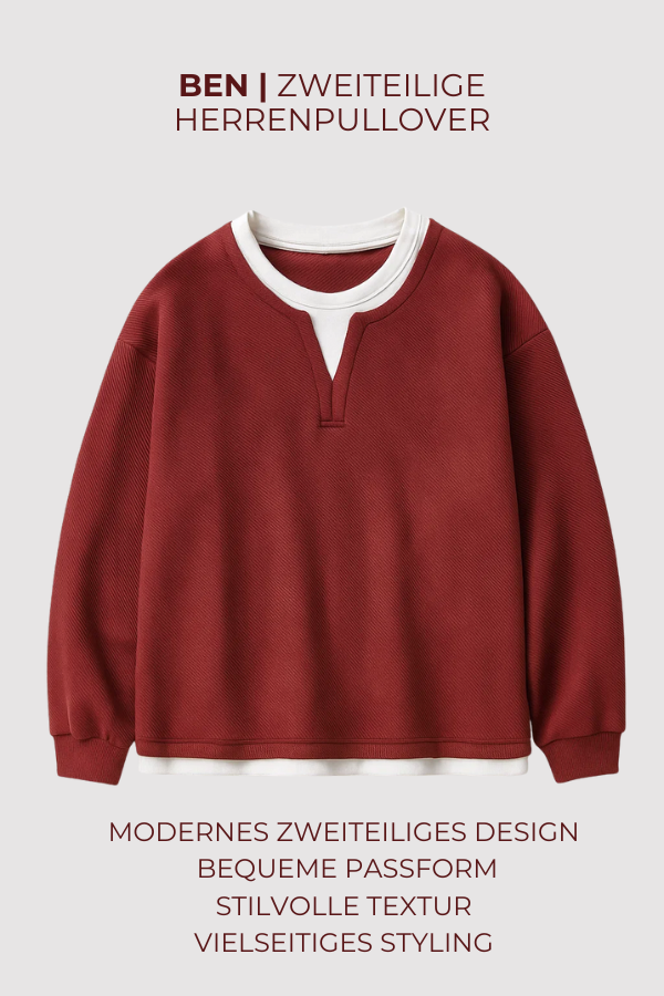 Herren Pullover Set zweiteiliges Set gestrickte lange Ärmel bequeme normale Passform