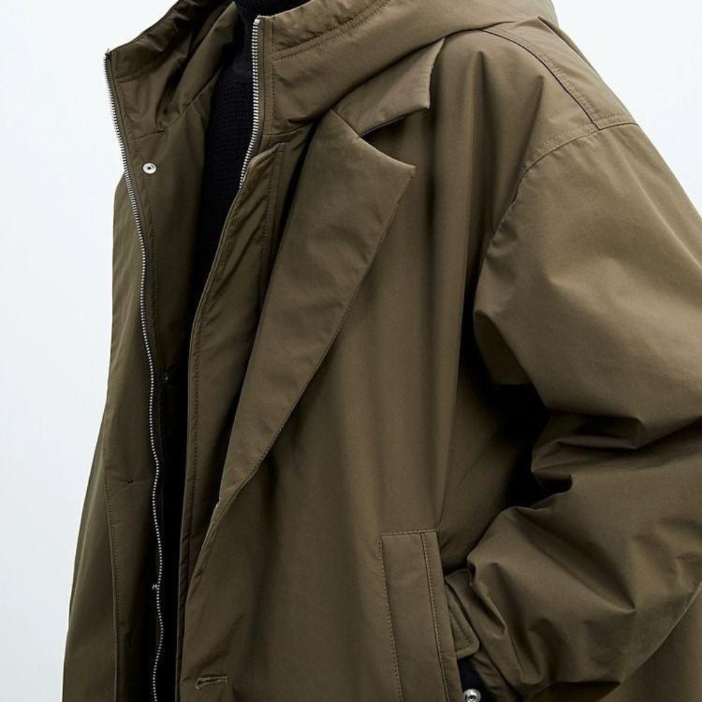 Herren Outdoor Jacke wasserdicht winddicht Kapuze Reißverschlusstaschen Alltagsjacke