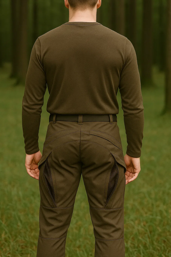 Herren Jagdhose geräuscharm wasserabweisend atmungsaktiv ergonomisch Cargotaschen Belüftung leicht
