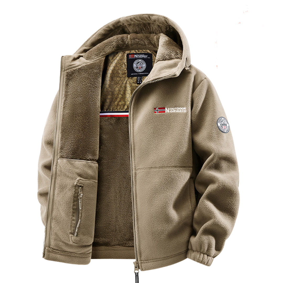 Herren Fleecejacke Winter Kapuze Winddicht Wasserabweisend Thermo Regular Fit Outdoor Tactical