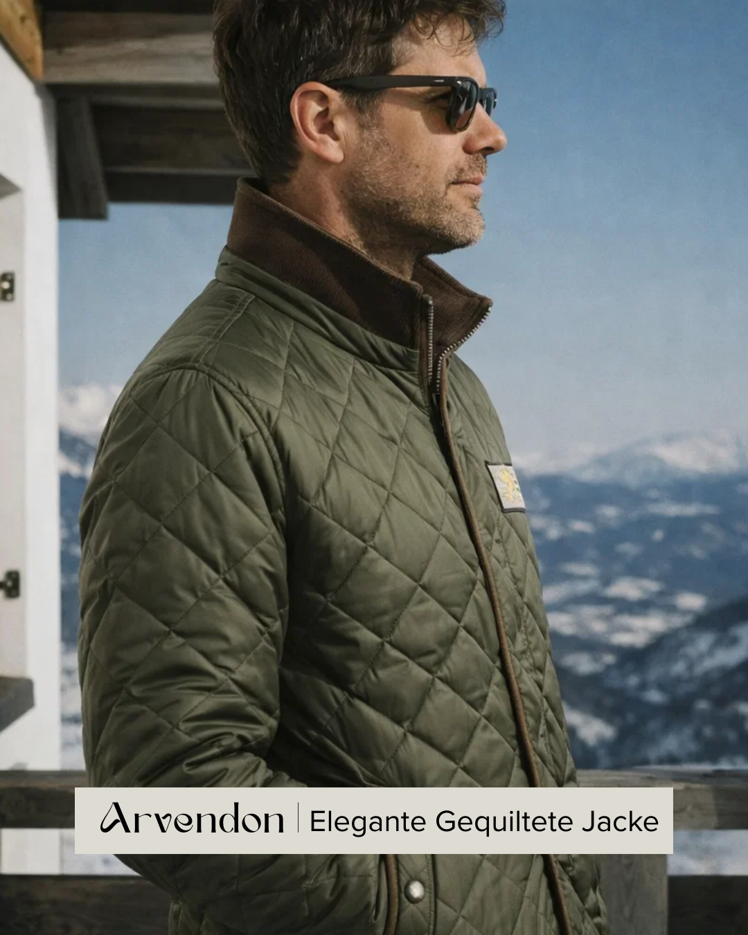 Herren Steppjacke Regular Fit Wattiert Lederdetails Casual Warm Herbst Winter Outdoor