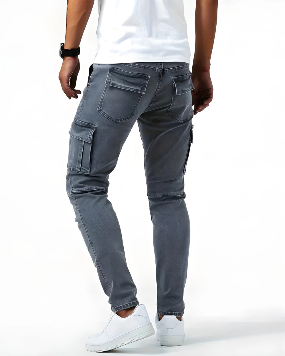 Herren Cargohose Slim Fit Baumwolle Stretch bequeme Taschen