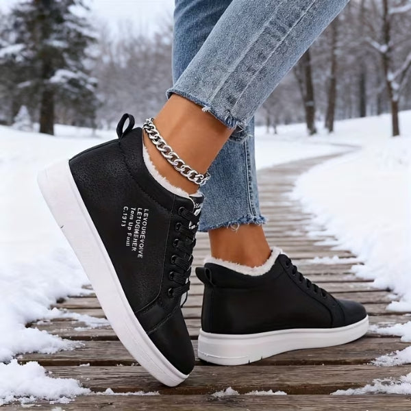 Damen Winter Turnschuhe gefüttert Schnürung rutschfeste warme bequeme Passform