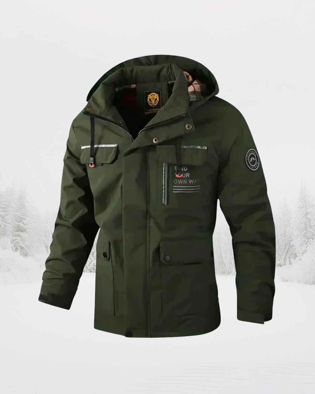 Herren Winterjacke Regular Fit Wasserabweisend Warm Kapuze Abnehmbar Outdoor Alltag Übergang Kalt Wetter