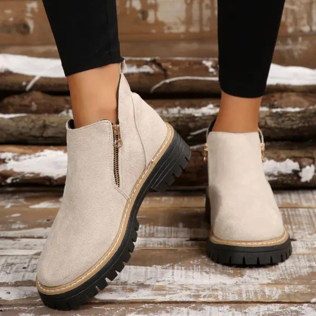 Damenstiefel Reißverschluss-Außensohle ist rutschfest und bequem im Chelsea-Stil
