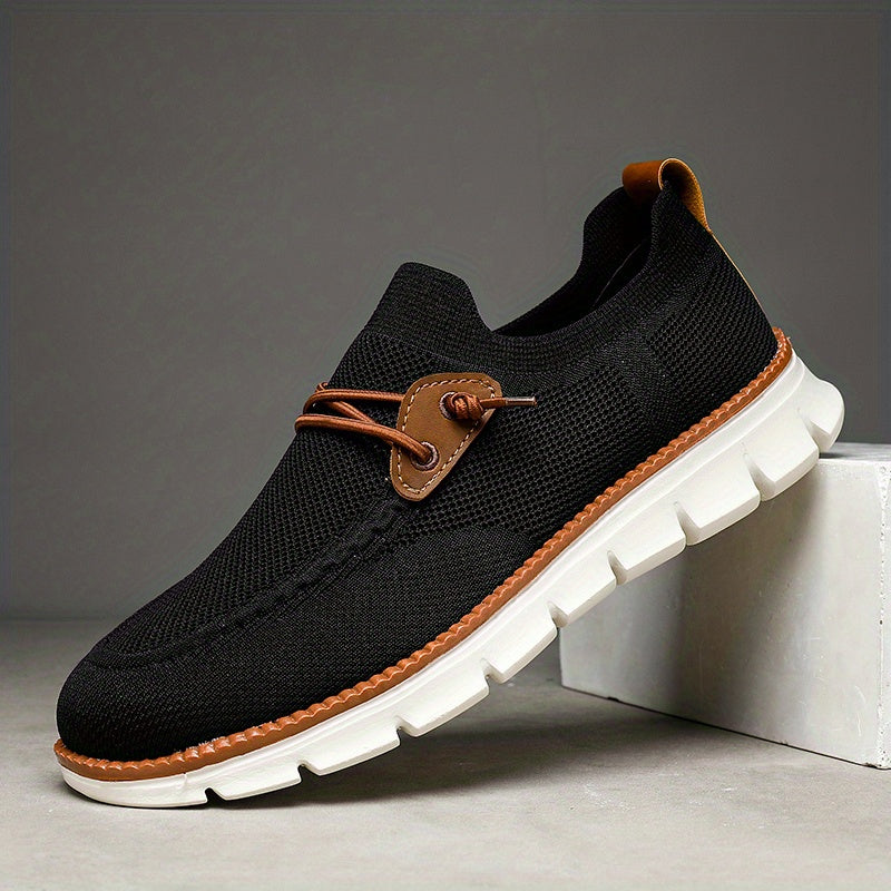 Herren Sneaker Slip-On leicht atmungsaktiv rutschfest flexible Sohle Alltag Büro Freizeit Schuhe