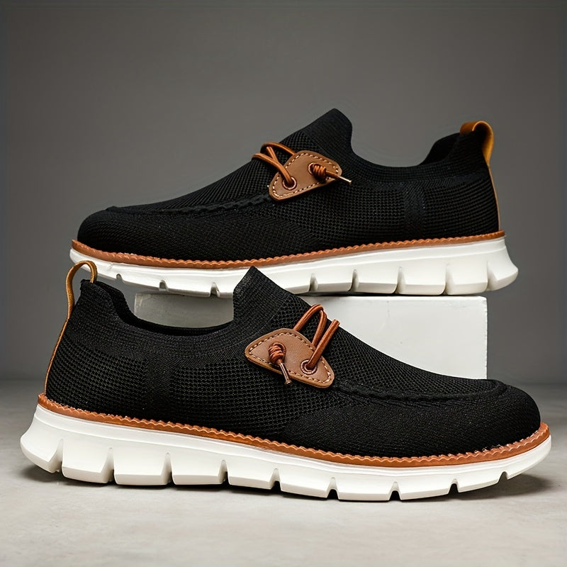 Herren Sneaker Slip-On leicht atmungsaktiv rutschfest flexible Sohle Alltag Büro Freizeit Schuhe