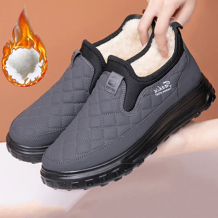 Damen Winterstiefel wasserdicht gefüttert rutschfest Slip-On gesteppt leicht warm Outdoor