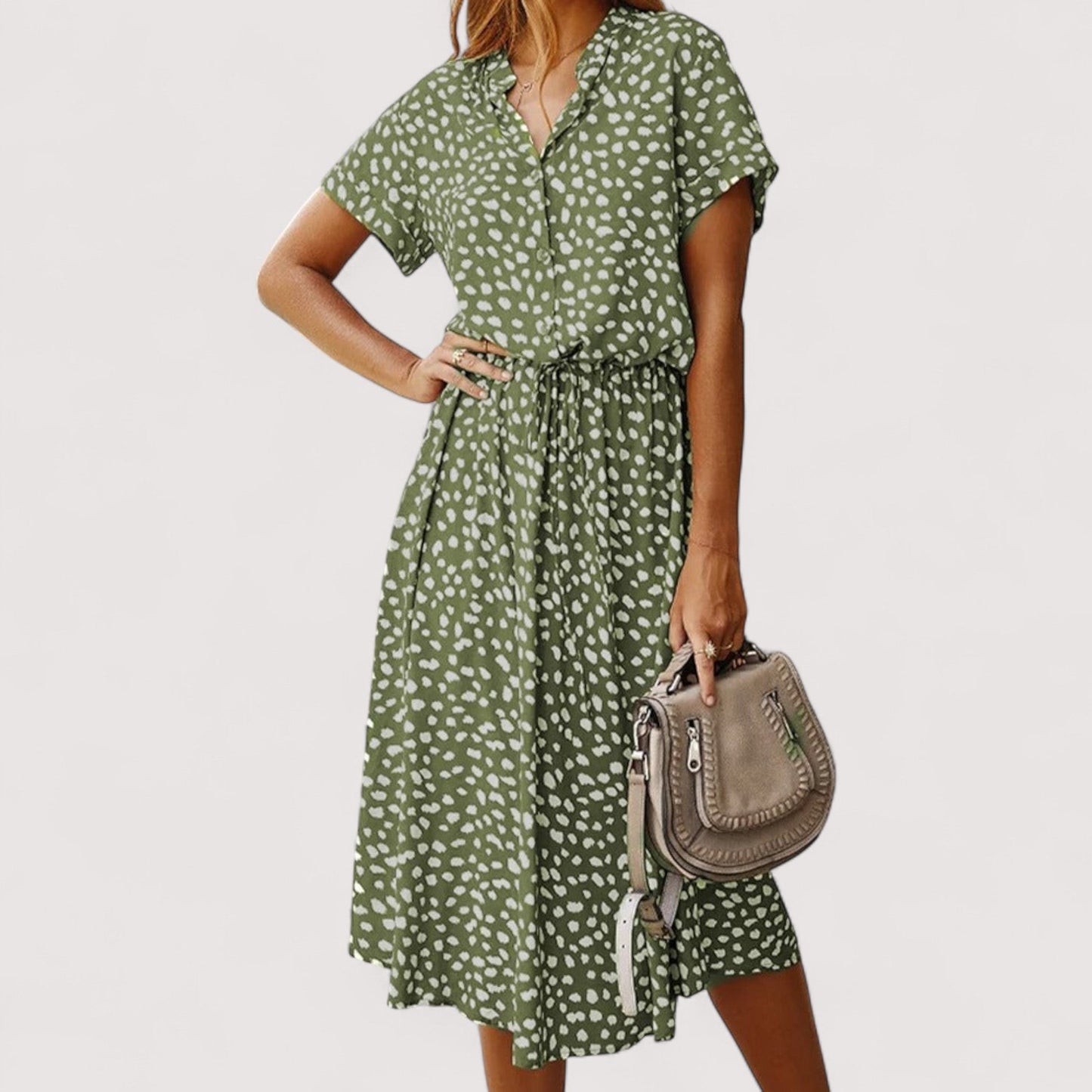 Damen Sommerkleid gemustert locker Passform leicht atmungsaktiv vielseitig bequem