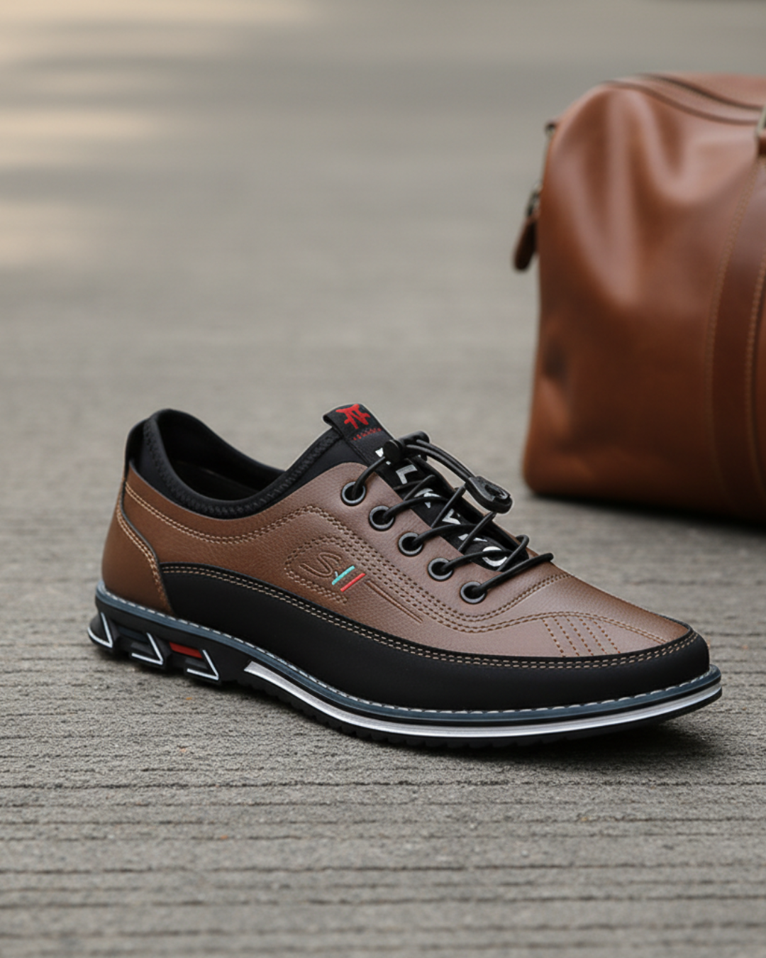 Herren Sneakers Schwarz Schnürung Rutschfest Komfort Alltag