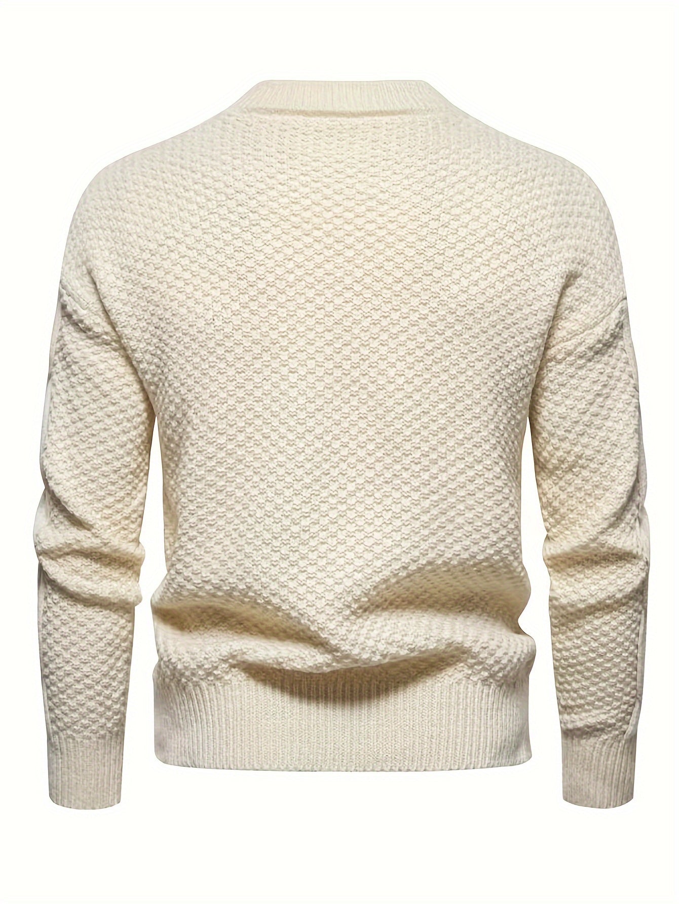 Herren Strickpullover Zopfstrick Langarm bequeme warme atmungsaktive normale Passform