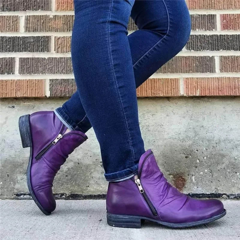 Damen Stiefeletten orthopädischer Reißverschluss rutschfest flexibel, bequem