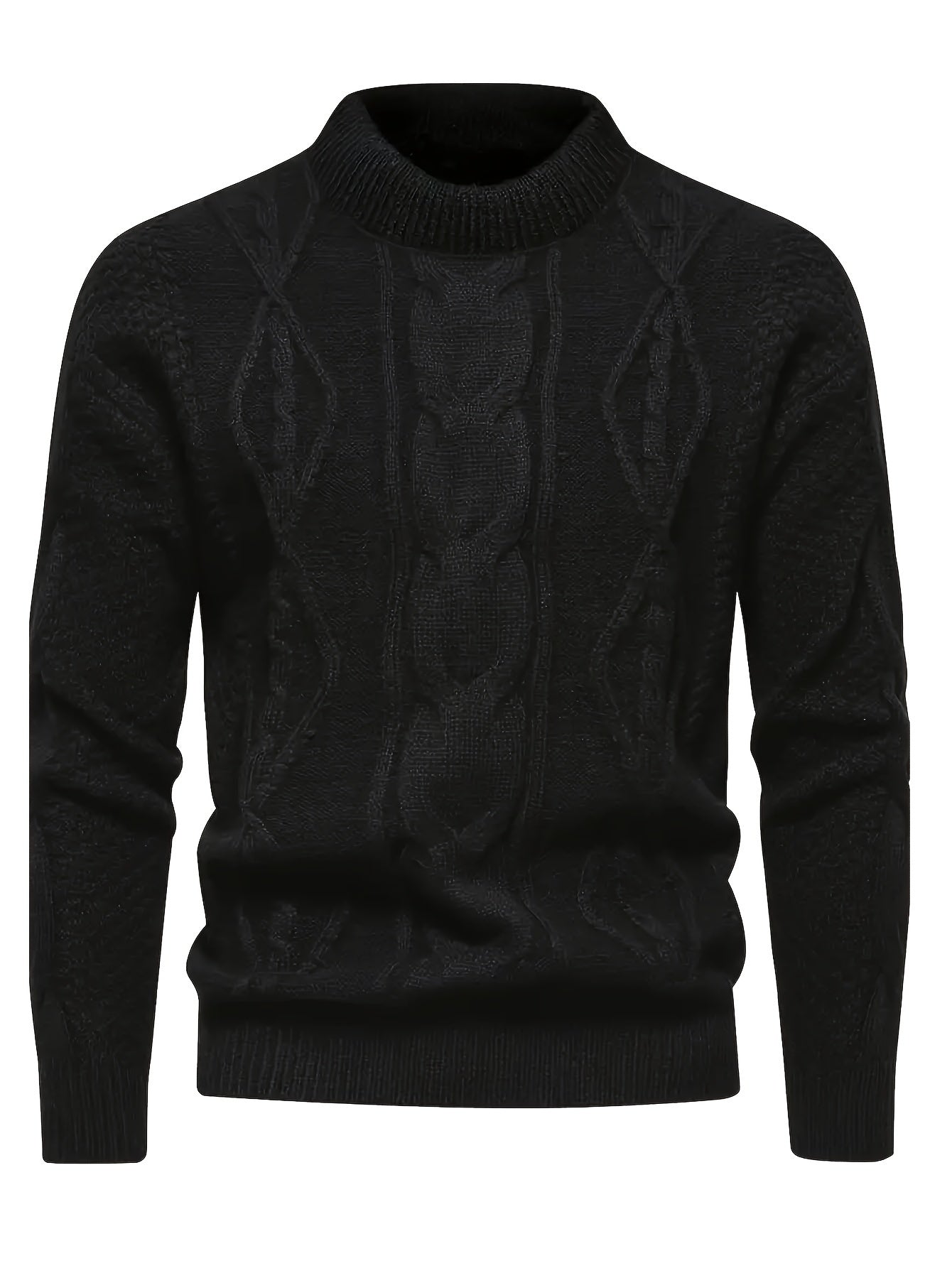 Herren Strickpullover Zopfstrick Langarm bequeme warme atmungsaktive normale Passform
