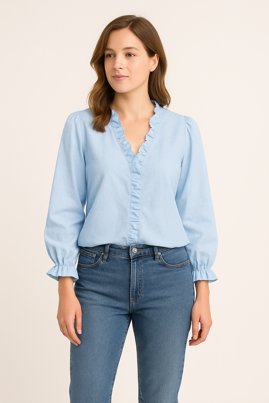 WILHELM | Damen Chic Bluse mit elastischem Material luftig & leicht