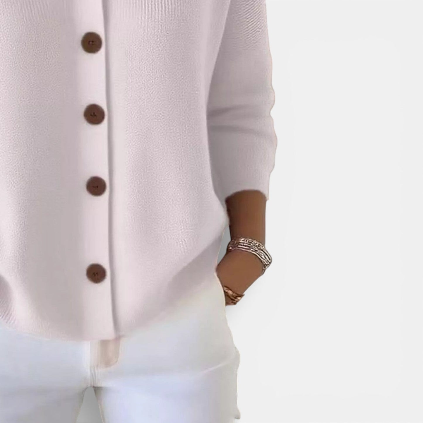 Damenbluse mit Kragen und Knopfleiste, locker geschnitten, weich