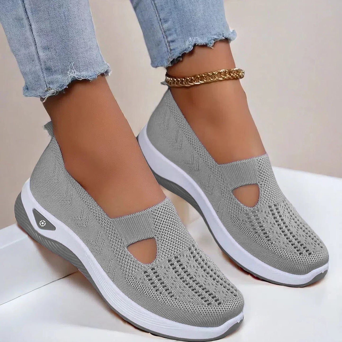 Damen Slip-On Sneaker atmungsaktiv rutschfest leicht bequem flexibel