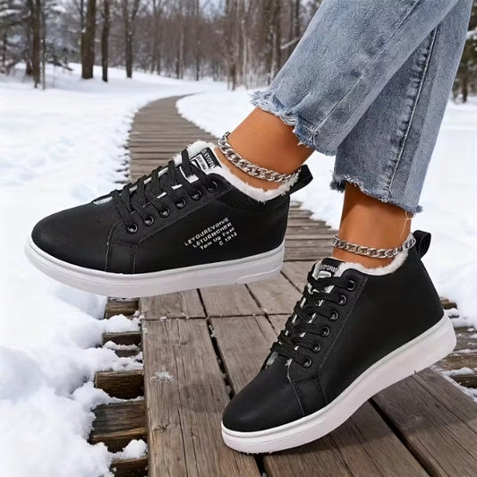 Damen Winter Turnschuhe gefüttert Schnürung rutschfeste warme bequeme Passform
