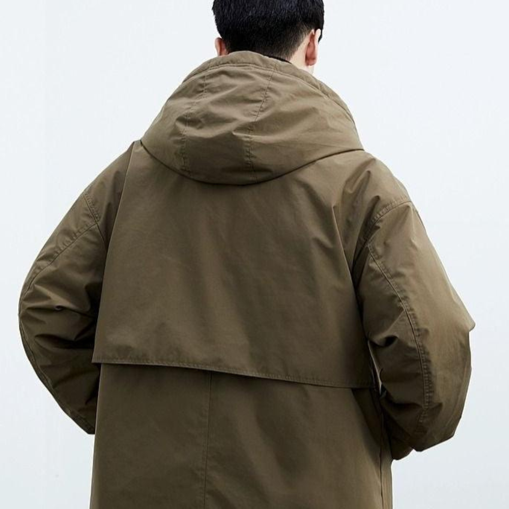 Herren Outdoor Jacke wasserdicht winddicht Kapuze Reißverschlusstaschen Alltagsjacke