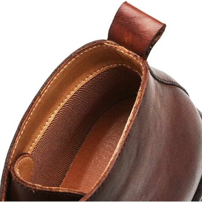 Herren Stiefel Leder elegant rutschfest Zuglasche bequem klassisch Alltag Business Casual