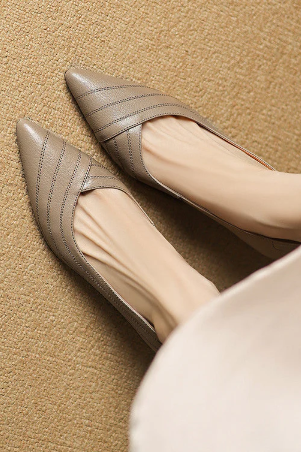 Damen Pumps spitzer Absatz Slip-On elegant bequem vielseitig