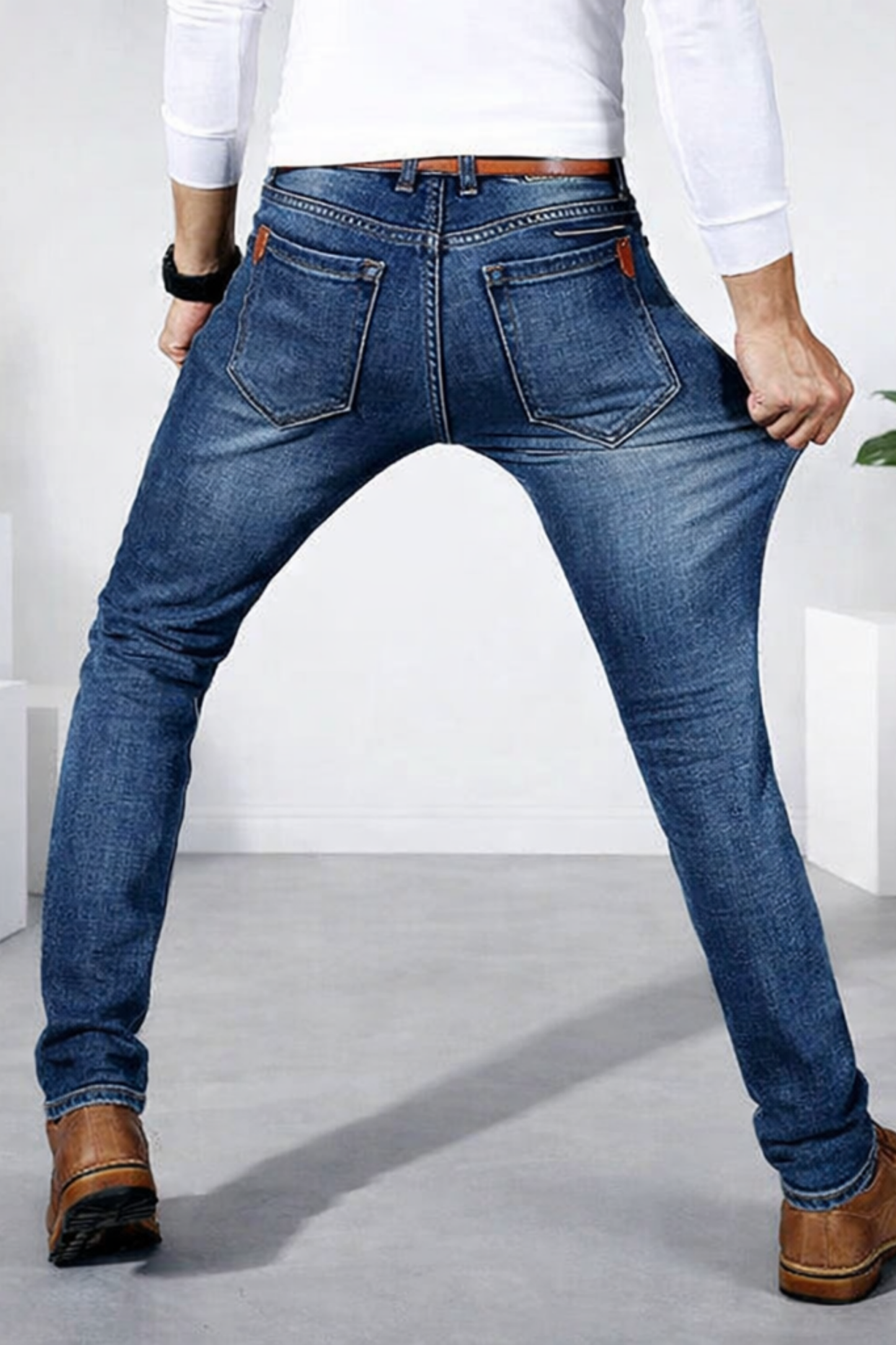 Herren Stretch Jeans konisch zulaufend flexible Passform bequemer Bund Alltag
