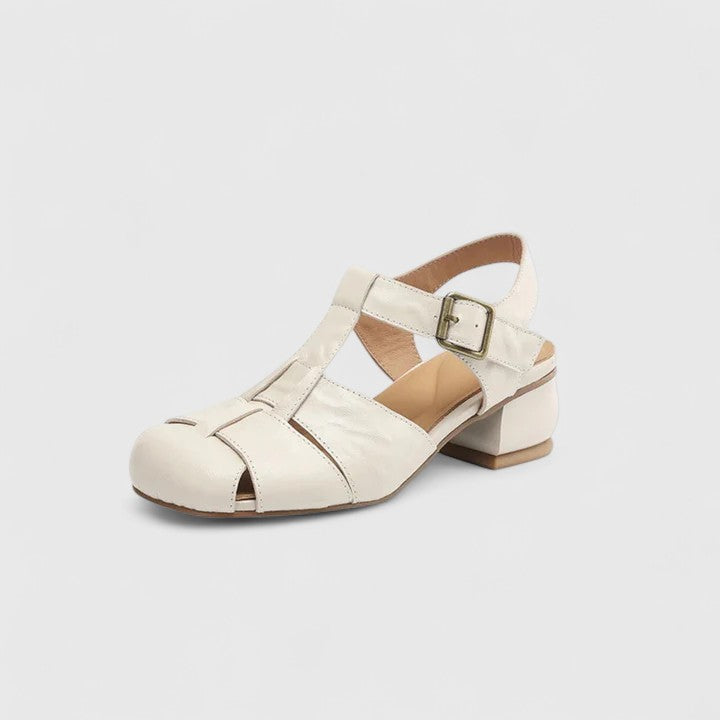 Damen Blockabsatz Schnalle Riemen Slip Sandalen einfach bequem