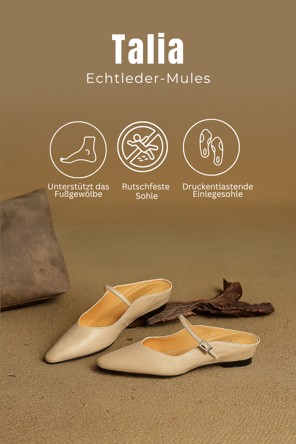 Damen Pantoletten spitz Mary Jane Riemen rutschfest bequem elegant