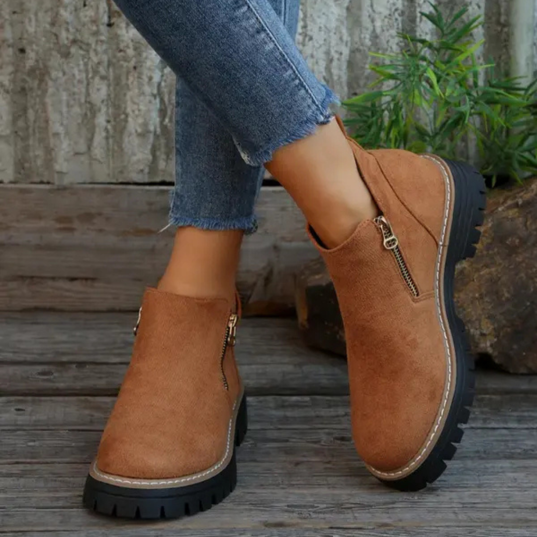 Damenstiefel Reißverschluss-Außensohle ist rutschfest und bequem im Chelsea-Stil
