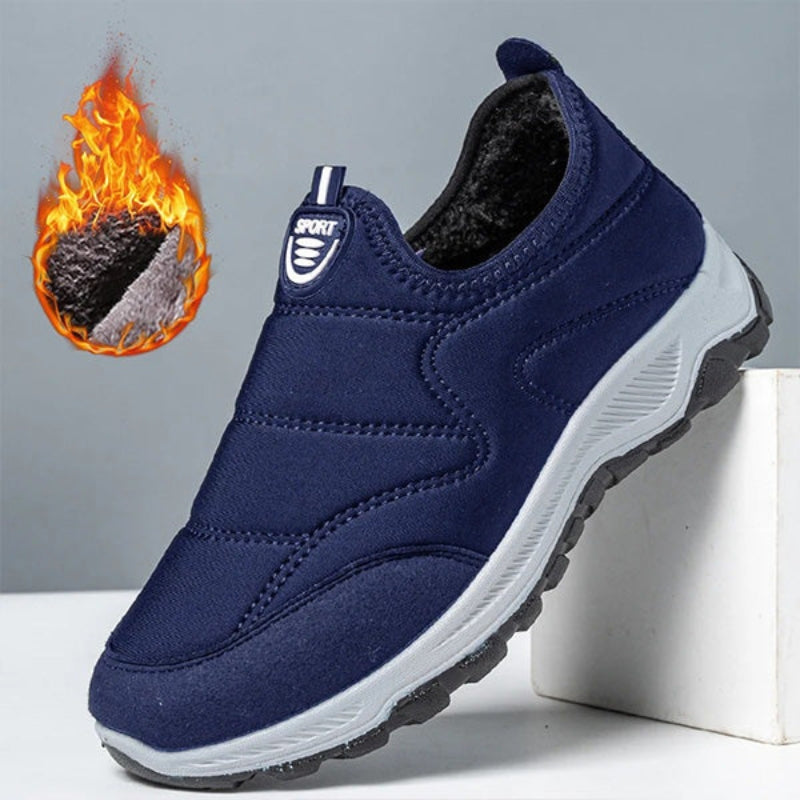 Damen Winter Sneaker gefüttert rutschfest wasserabweisend Slip-On elastisch leicht Outdoor