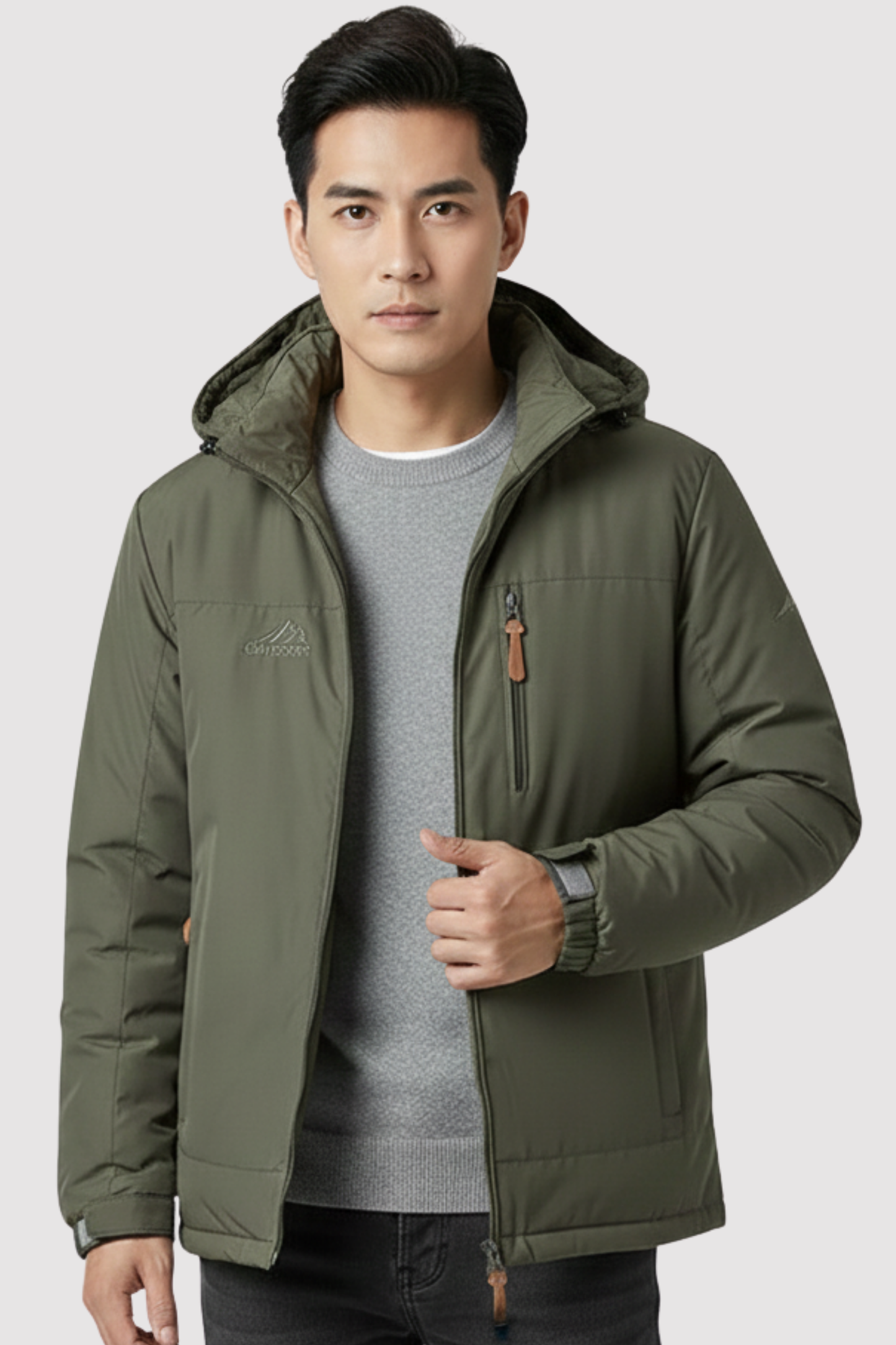 Herren Wintermantel Thermo Regular Fit Fleece gefüttert Wasserdicht Winddicht Kapuze abnehmbar