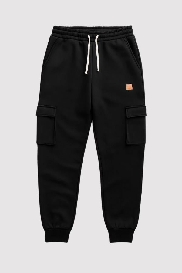 Herren Cargo Jogginghose elastischer Bund konisches Bein mehrere Taschen bequem