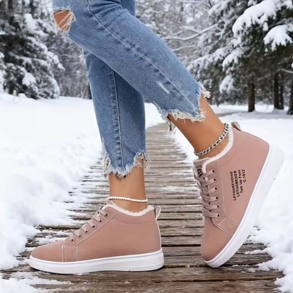 Damen Winter Turnschuhe gefüttert Schnürung rutschfeste warme bequeme Passform
