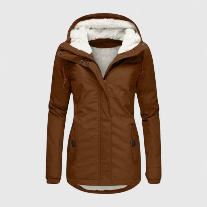 Damen Übergangsjacke Regular Fit Langarm Wattiert Wasserabweisend Freizeit Winterjacke Warm Casual