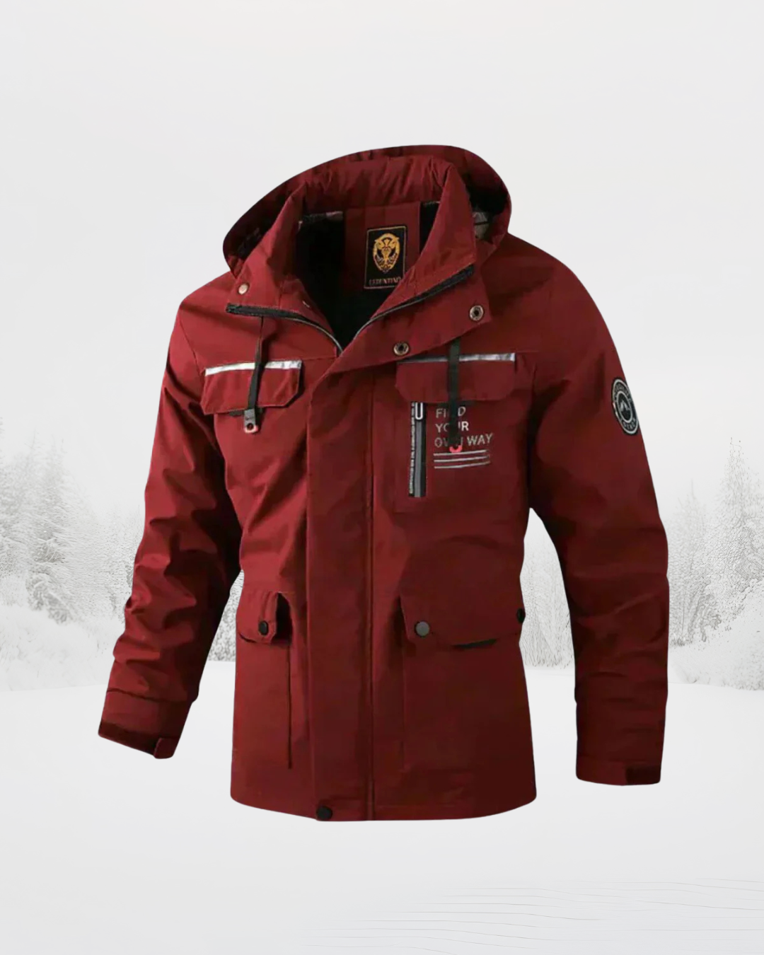 Herren Winterjacke Regular Fit Wasserabweisend Warm Kapuze Abnehmbar Outdoor Alltag Übergang Kalt Wetter