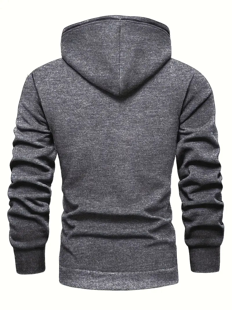 Herren Kapuzenpullover Fleece Polyester Langarm Kängurutasche Kapuze regul