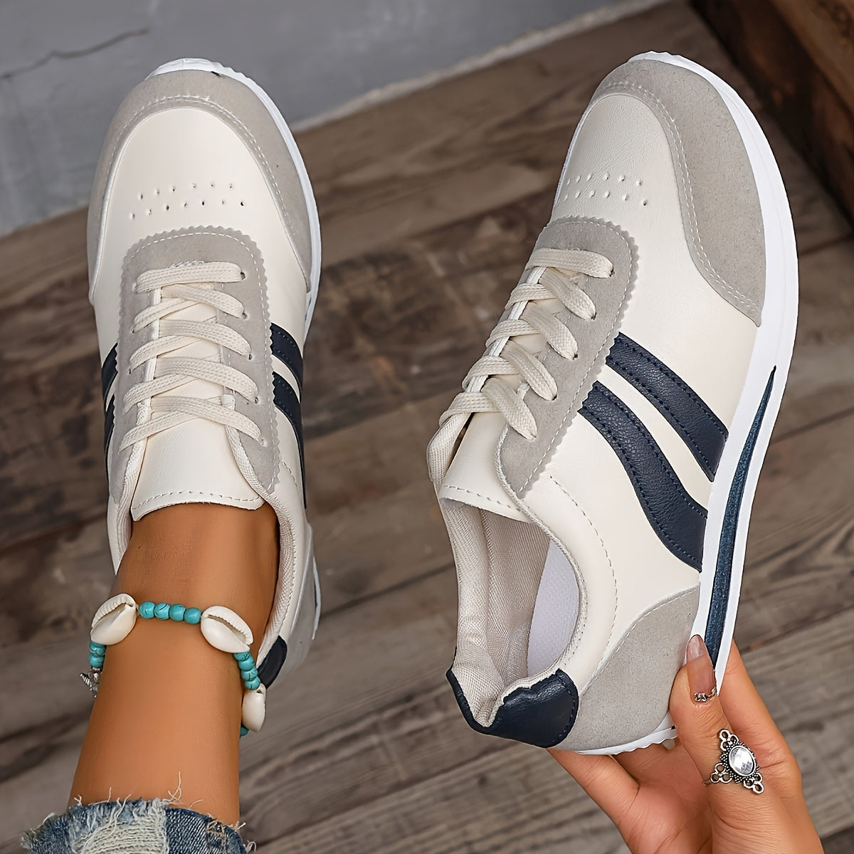 Herren Sneaker leicht sportlich rutschfest gepolstert Schnürung Alltag Freizeit Casual Schuhe