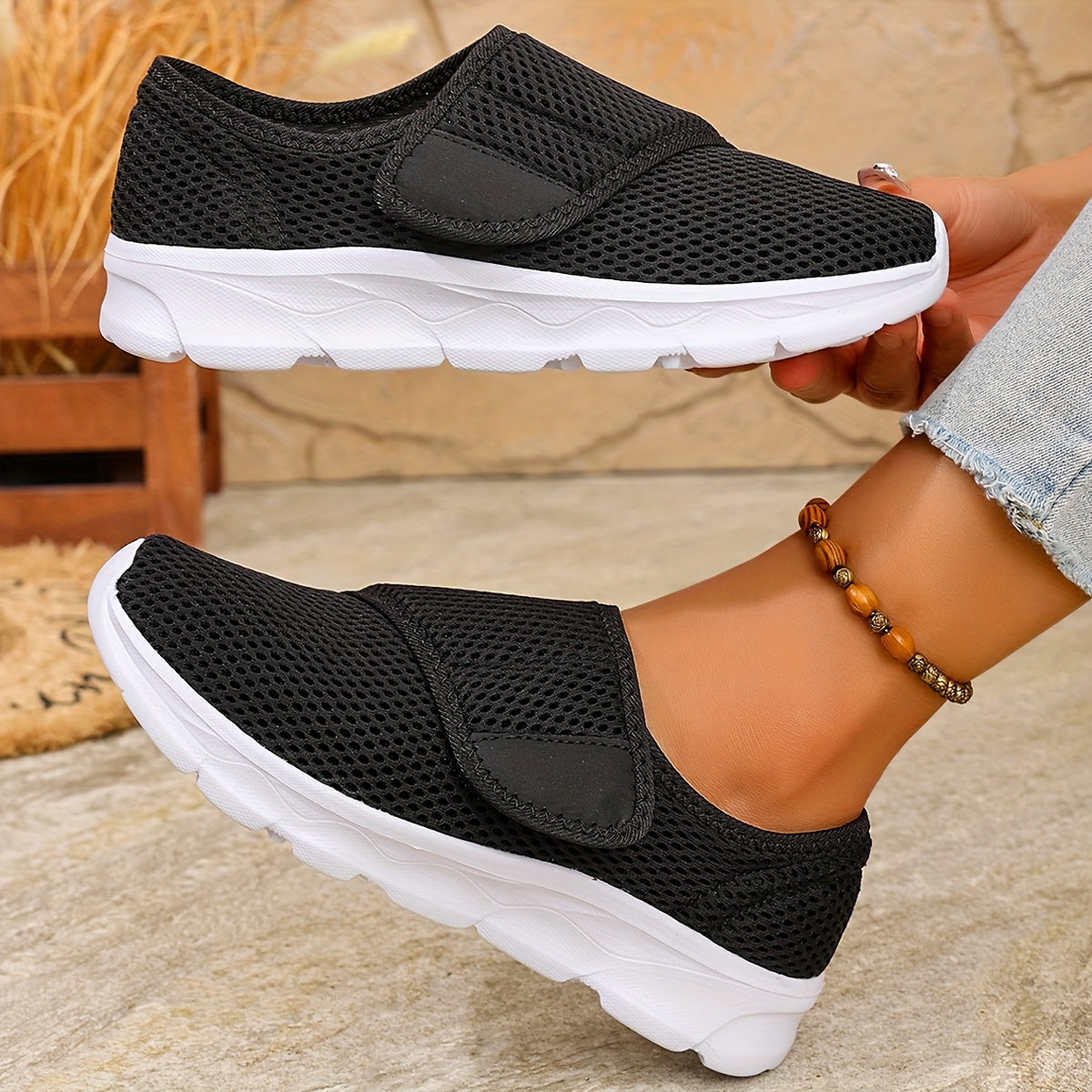 Orthopädischer Slip-On für Damen atmungsaktiv rutschfest leicht bequem
