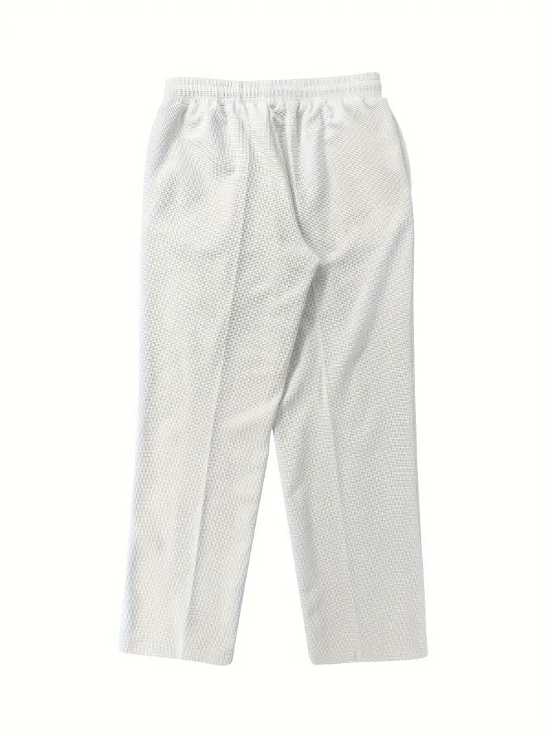 Herren Jogginghose Waffelstruktur Casual Regular Fit Elastischer Bund Kordelzug Atmungsaktiv