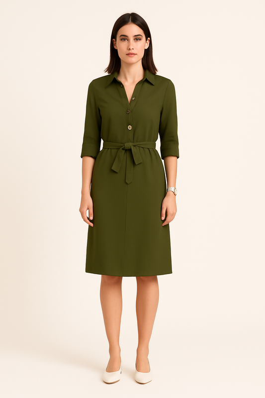 WILHELM | Festliches Damen Hemdblusenkleid mit Knopfleiste