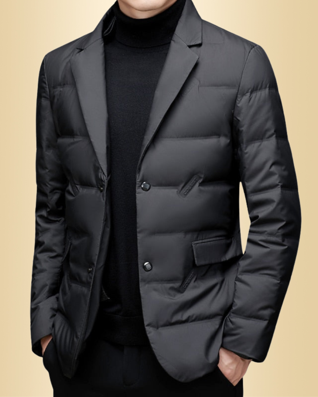 Herren Blazer Winter gefüttert isolierend elegant leichter Steppblazer warm