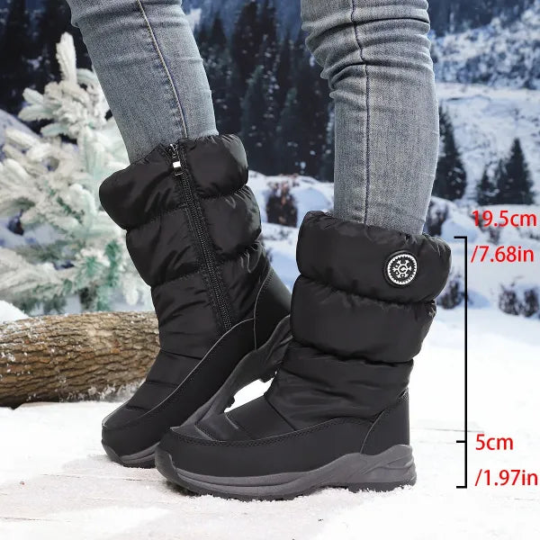Damen Winterstiefel isoliert rutschfest Reißverschluss warm gefüttert Schneestiefel Alltag Outdoor Schuhe