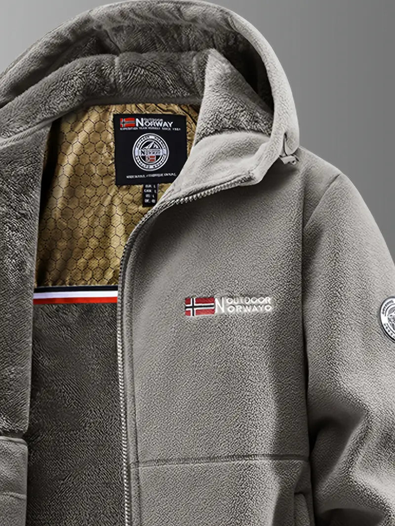 Herren Winterjacke mit Kapuze Reißverschluss Regular Fit winddicht wasserabweisend Outdoor
